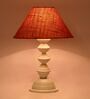 Brown Shade Table Lamp With Metal Base