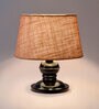 Brown Shade Table Lamp With Metal Base