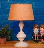Brown Shade Table Lamp With Metal Base