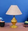 Brown Shade Table Lamp With Metal Base