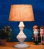 Brown Shade Table Lamp With Metal Base