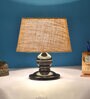 Brown Shade Table Lamp With Metal Base