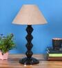 Brown Shade Table Lamp With Metal Base
