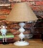 Brown Shade Table Lamp With Metal Base