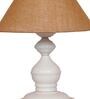 Brown Shade Table Lamp With Metal Base