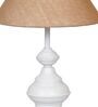 Brown Shade Table Lamp With Metal Base