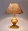 Brown Shade Table Lamp With Metal Base