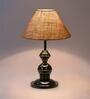 Brown Shade Table Lamp With Metal Base