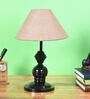 Brown Shade Table Lamp With Metal Base