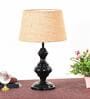 Brown Shade Table Lamp With Metal Base