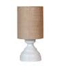 Royal Brown Natural Fiber Shade Night Lamp With Metal Base