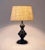Brown Shade Table Lamp With Metal Base