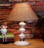 Brown Shade Table Lamp With Metal Base