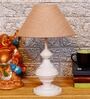 Brown Shade Table Lamp With Metal Base