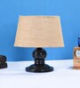 Brown Shade Table Lamp With Metal Base