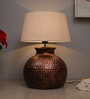 Brown Shade Table Lamp With Metal Base