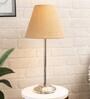 Brown Shade Table Lamp With Stainless Steel Base