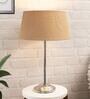 Bumpy Brown Cotton Shade Night Lamp With Metal Base