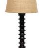 Groot Brown Natural Fiber Shade Night Lamp With Wood Base