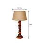 Solitaire Brown Natural Fiber Shade Night Lamp With Wood Base