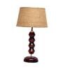 Mountwill Brown Natural Fiber Shade Night Lamp With Wood Base