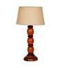 Bezalel Brown Natural Fiber Shade Night Lamp With Wood Base