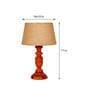 Antique Brown Natural Fiber Shade Night Lamp With Wood Base