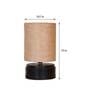 Brown Shade Table Lamp With Wood Base
