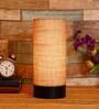 Mise Brown Natural Fiber Shade Table Lamp With Wood Base