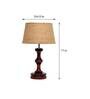 Salerno Brown Natural Fiber Shade Night Lamp With Wood Base