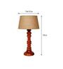 Brown Natural Fiber Shade Night Lamp With Wood Base