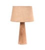 Holly Brown Natural Fiber Shade Night Lamp With Wood Base