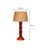 Margie Brown Natural Fiber Shade Night Lamp With Wood Base