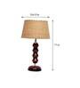 Mountwill Brown Natural Fiber Shade Night Lamp With Wood Base