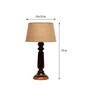 Daisy Brown Natural Fiber Shade Night Lamp With Wood Base