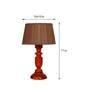 Cumberland Brown Fabric Shade Night Lamp With Wood Base