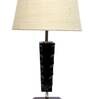 Claude Brown Natural Fiber Shade Night Lamp With Wood Base