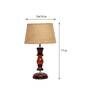 Venice Brown Natural Fiber Shade Night Lamp With Wood Base