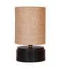 Brown Shade Table Lamp With Wood Base