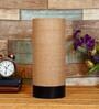 Mise Brown Natural Fiber Shade Table Lamp With Wood Base
