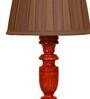 Cumberland Brown Fabric Shade Night Lamp With Wood Base