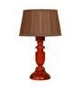 Cumberland Brown Fabric Shade Night Lamp With Wood Base