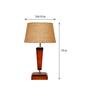 Milan Brown Natural Fiber Shade Night Lamp With Wood Base
