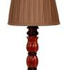 Montage Brown Fabric Shade Night Lamp With Wood Base