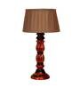 Montage Brown Fabric Shade Night Lamp With Wood Base