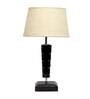 Claude Brown Natural Fiber Shade Night Lamp With Wood Base