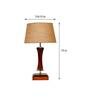 Charles Brown Natural Fiber Shade Night Lamp With Wood Base