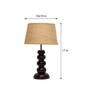 Matteo Brown Natural Fiber Shade Night Lamp With Wood Base