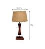 Canvas Brown Natural Fiber Shade Night Lamp With Wood Base