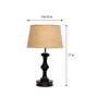Groove Brown Natural Fiber Shade Night Lamp With Wood Base